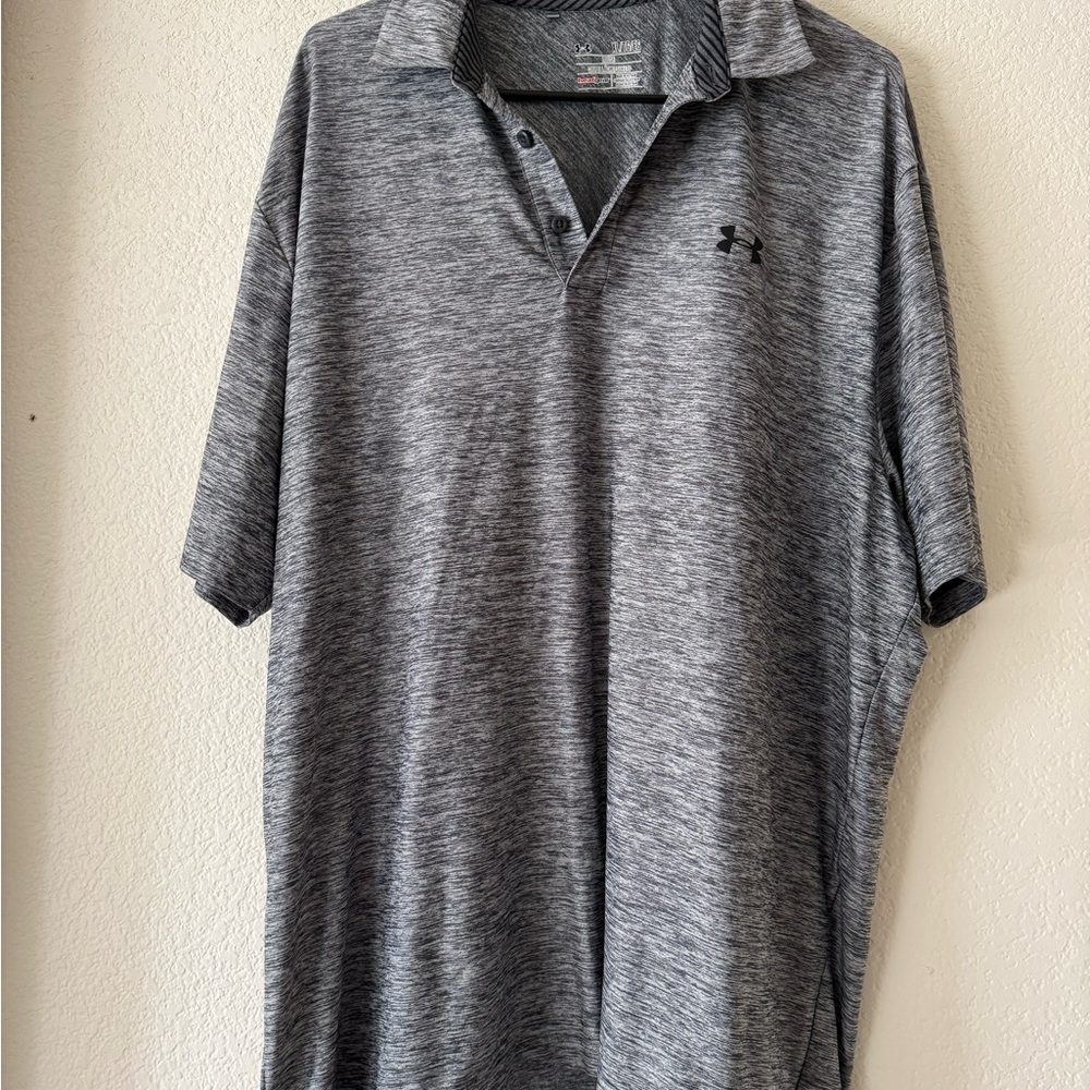 Under Armour Men's Heathered Black Polo Shirt